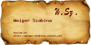 Weiger Szabina névjegykártya