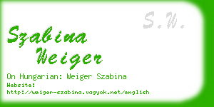 szabina weiger business card
